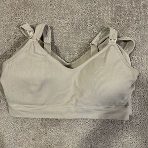 Kindred Bravely Light Cream Ribbed Nursing Bra